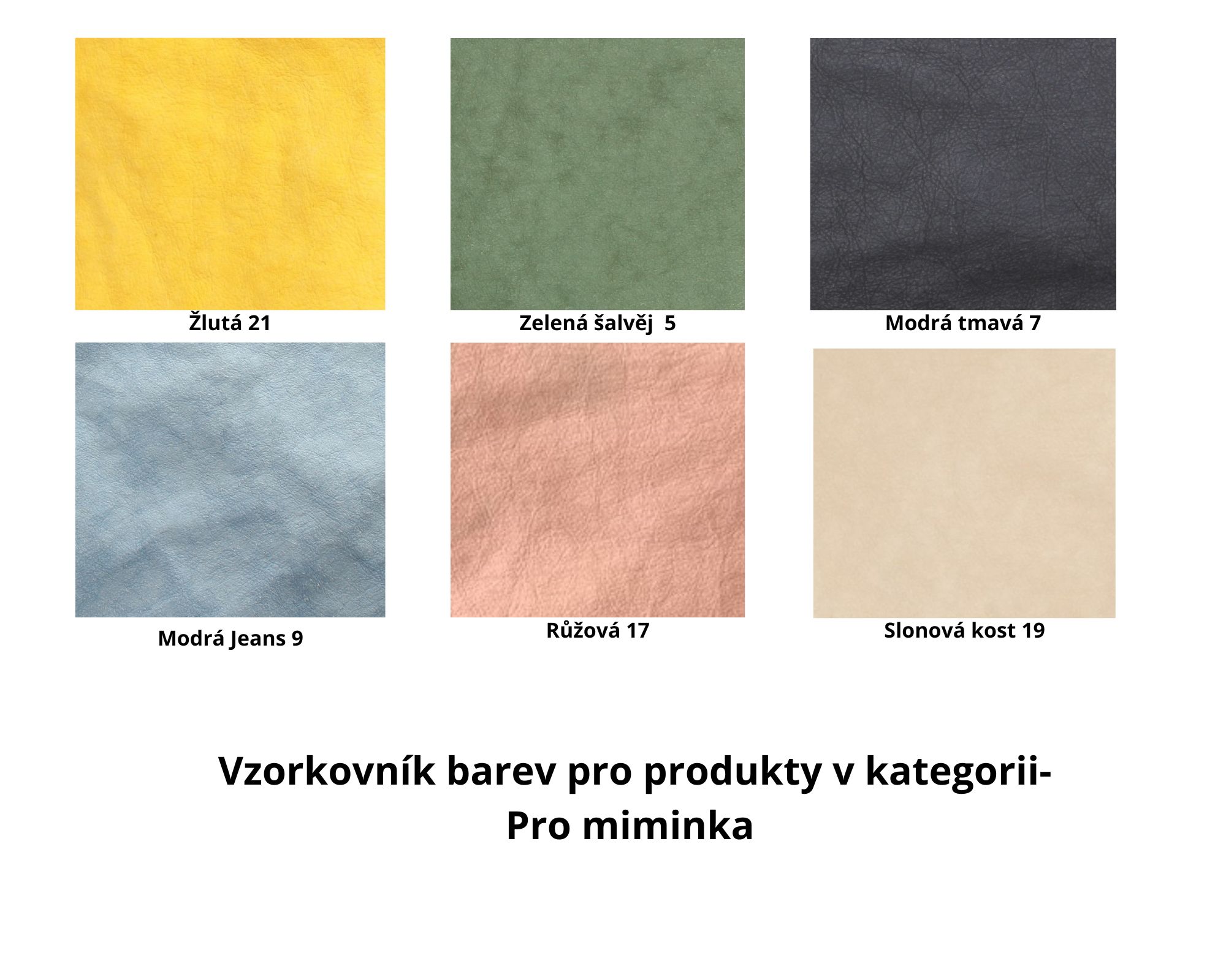 Vzorkovník barev pro produkty v kategorii- Pro miminka